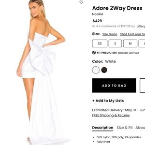 Nookie Bridal Dress Adore 2way Bow Mini Dress